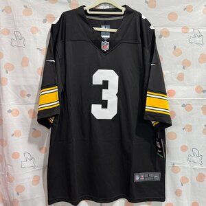 Russell Wilson 3 Pittsburgh Steelers Captains Patch Jersey Black